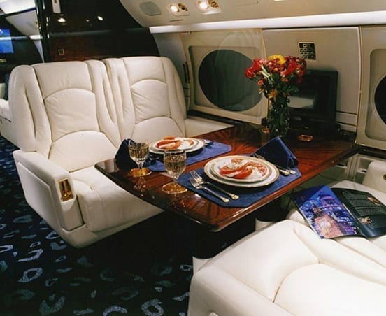 VIP Jet dining area